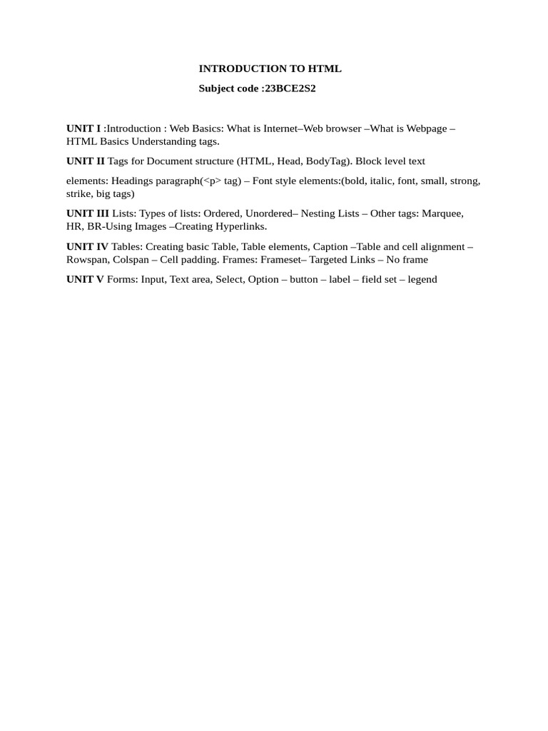 HTML Document Structure Overview | PDF | Html | World Wide Web