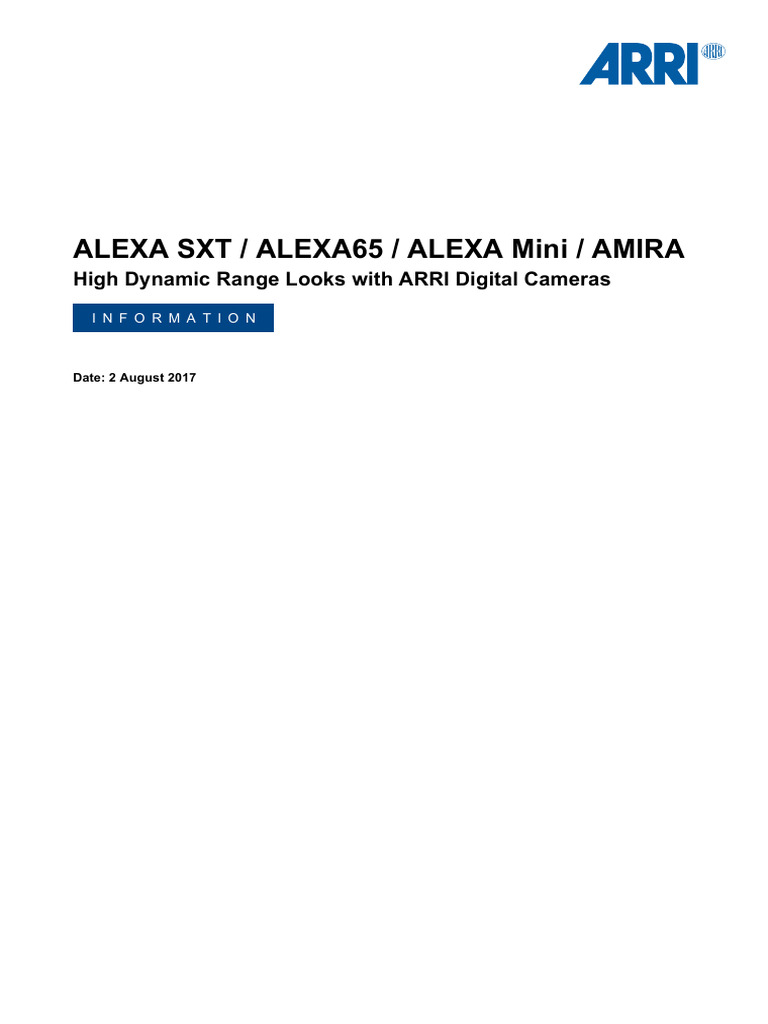 Arri HDR Lookfiles 3dluts - v1.3 | PDF | Film And Video Technology ...
