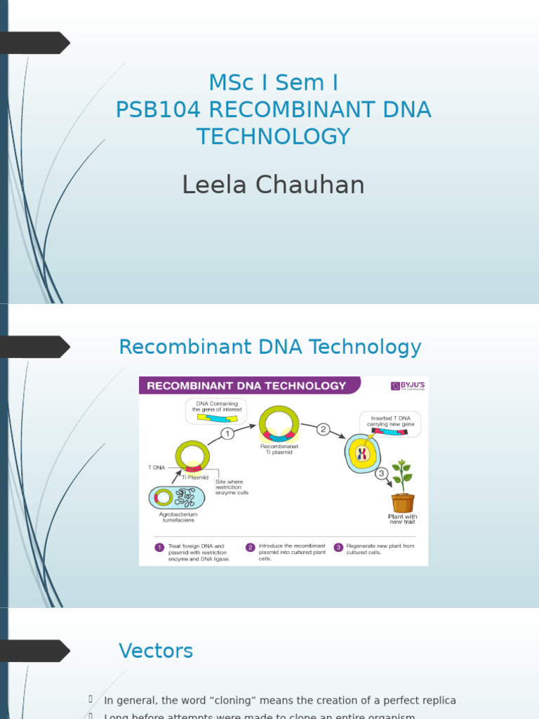 MSC I Sem I Paper IV Unit III | PDF | Molecular Cloning | Retrovirus