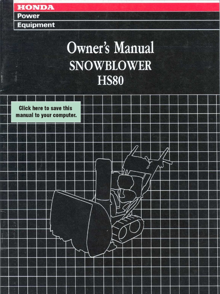 HS80 Owners Manual | PDF | Gasoline | Carburetor