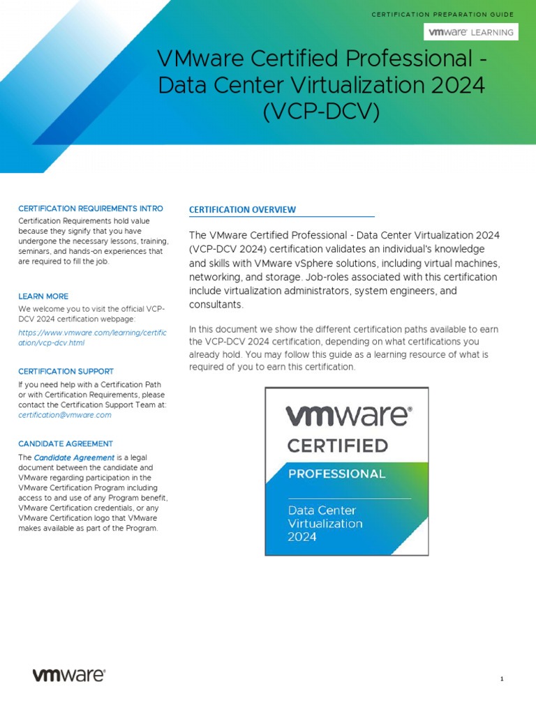 VCP-DCV 2024 Certification Guide | PDF | Computing