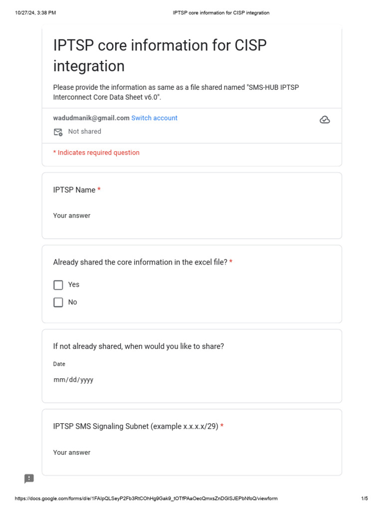 IPTSP Core Data for CISP Integration | PDF | Computer Networking ...