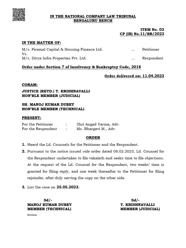 Order Dated 11.04.2023 | PDF