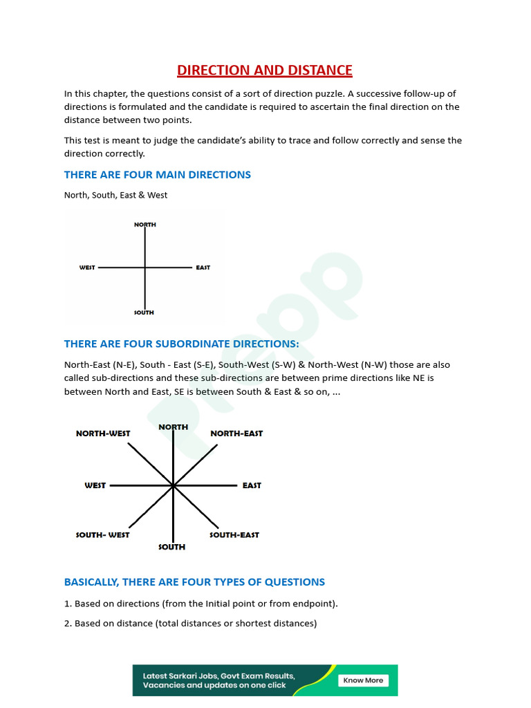Direction Sense | PDF | Euclidean Geometry | Elementary Geometry
