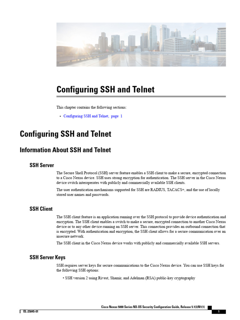 SSH and Telnet Configuration Guide | PDF | Secure Shell | File Transfer ...