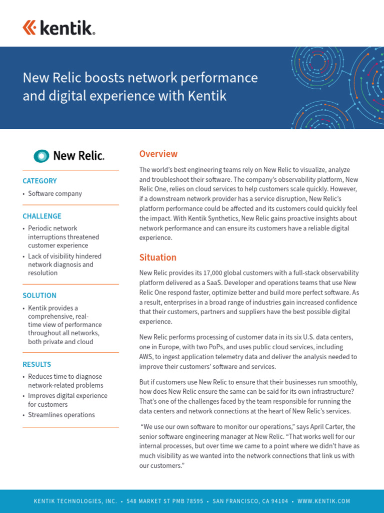 New Relic Enhances Network Performance with Kentik | PDF | Cloud ...