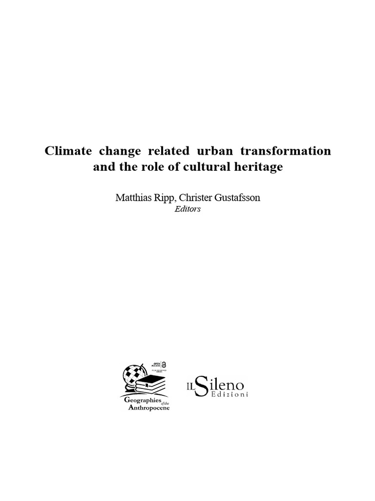 Climate Change Related Urban Transformation and The Role of Cultural ...