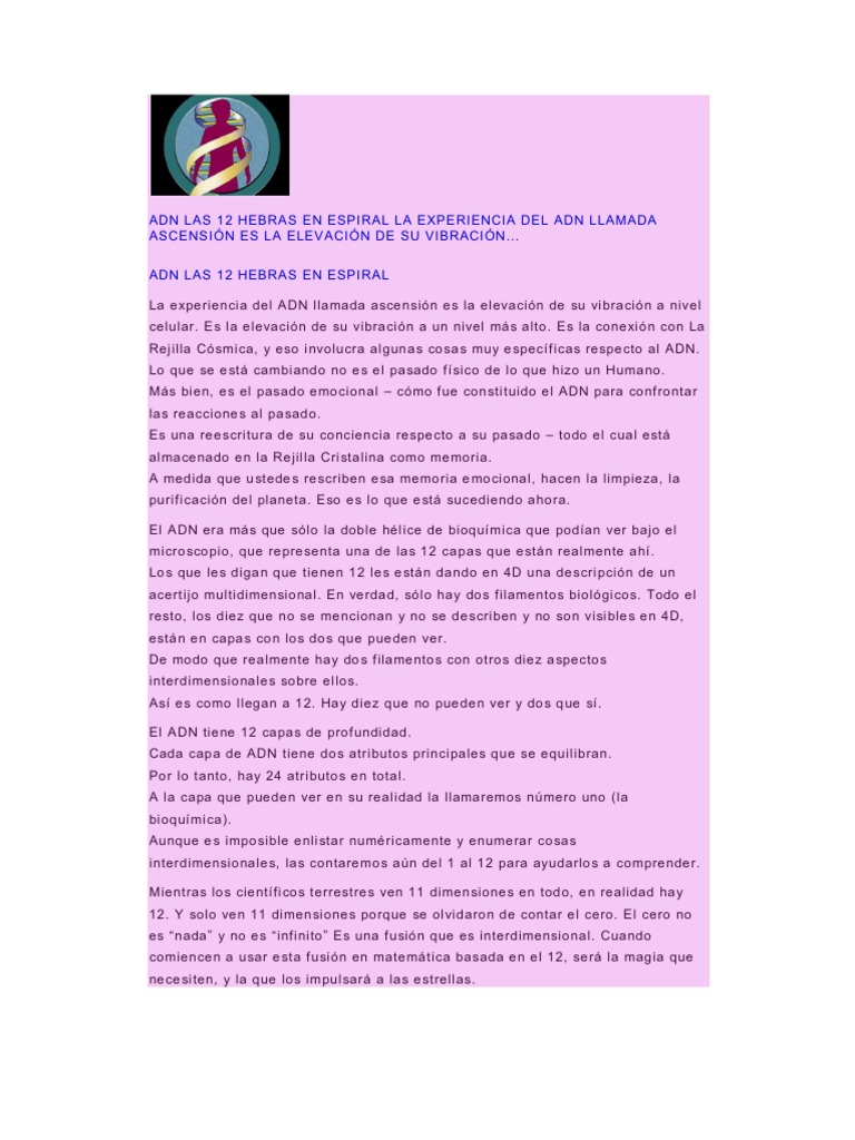 Las 12 hebras del ADN y su significado | PDF | Adn | Naturaleza