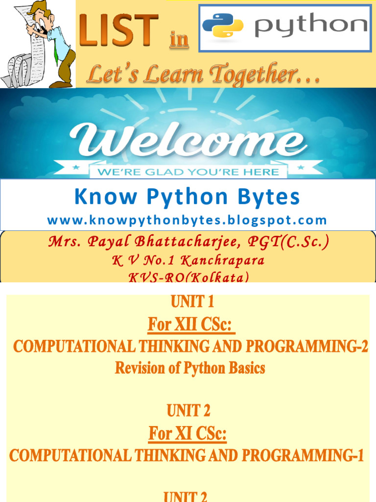 FINAL Revised LIST in Python | PDF | Parameter (Computer Programming ...