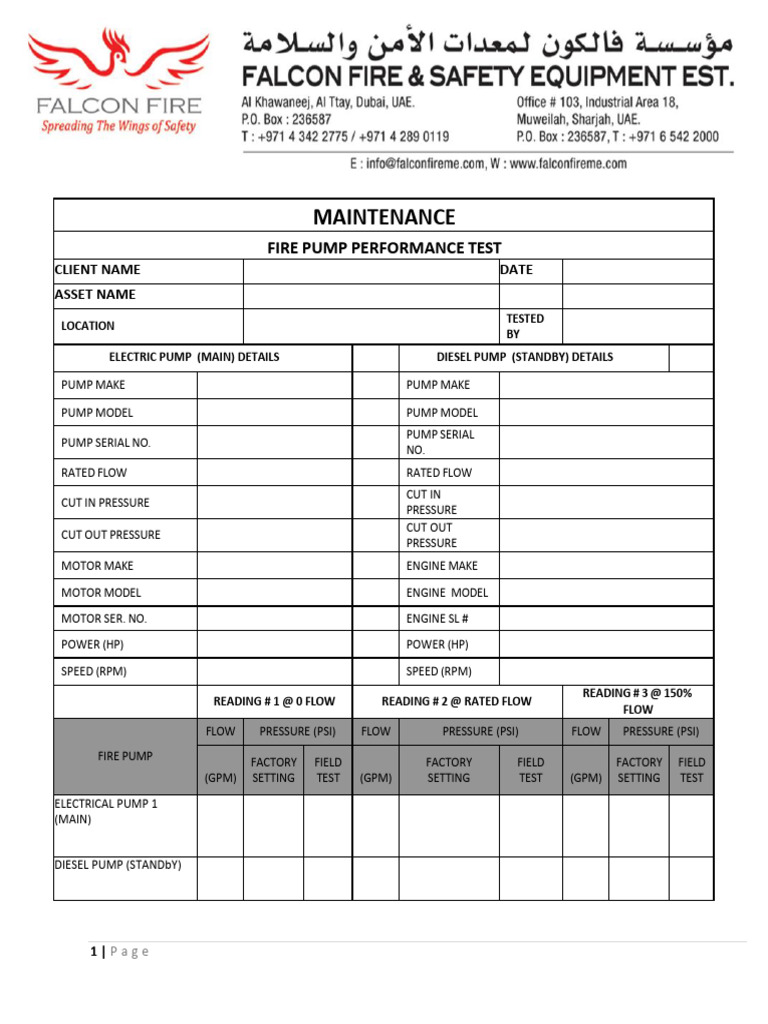 Fire Pump Performance Report | PDF
