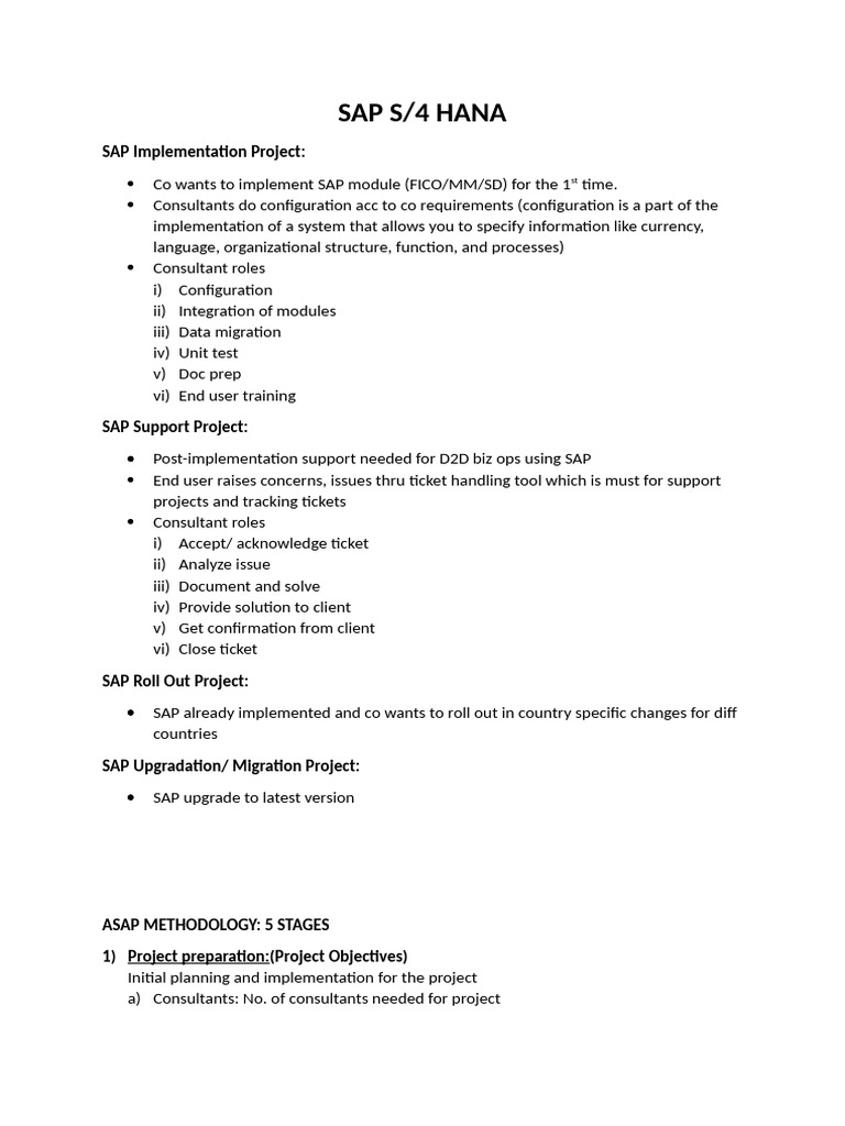 SAP S/4 HANA Implementation Overview | PDF | Mobile App | Computing