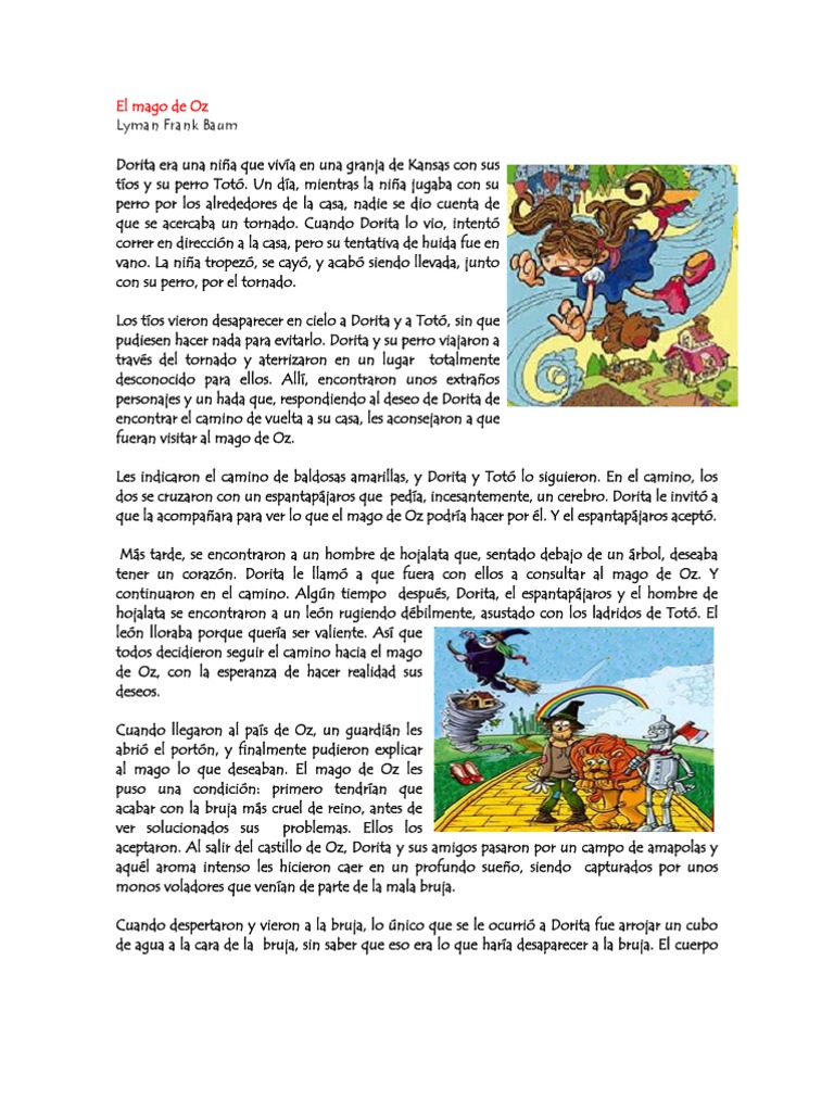 Aventura de Dorita en el País de Oz | PDF | Wizard Of Oz (Personaje) | Ocio, image size:768x1024