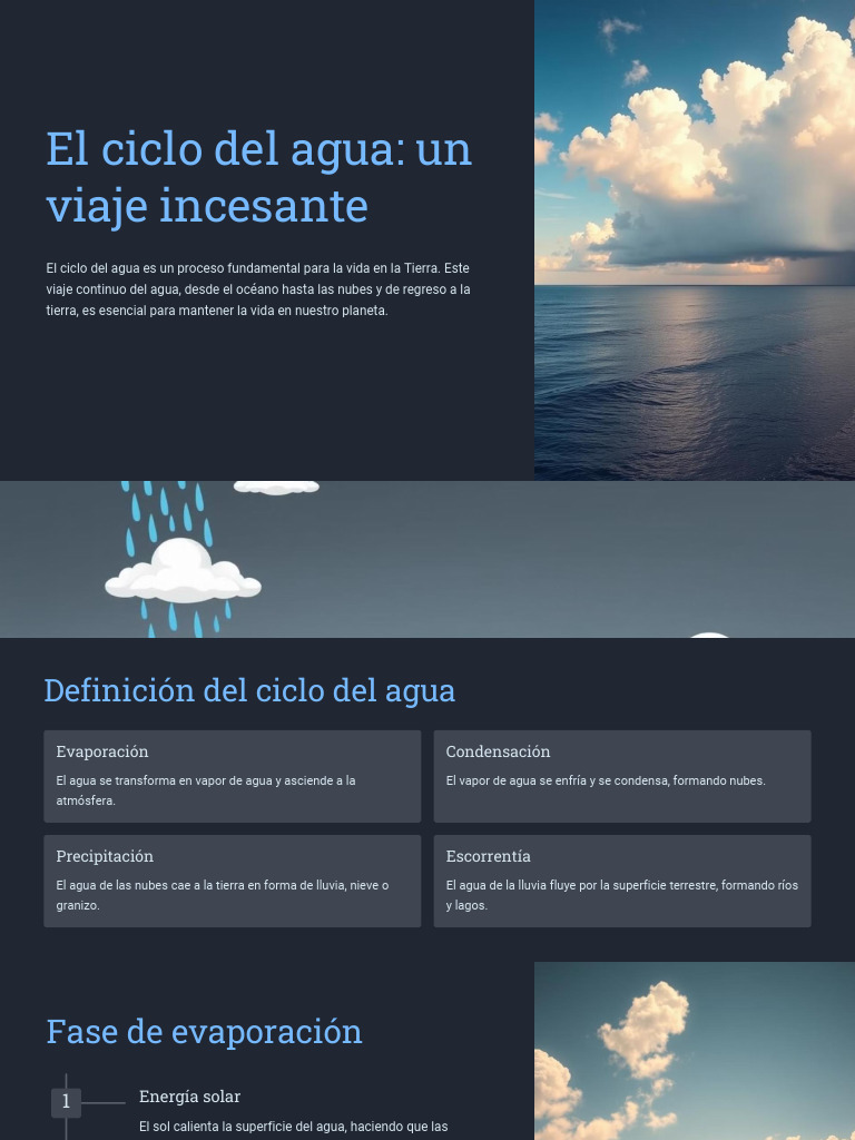 El Ciclo Del Agua Un Viaje Incesante | PDF | Agua | Vapor de agua