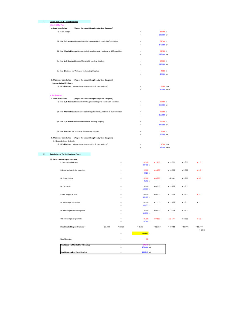 Load Calculations for Piers and Gates | PDF | Mechanical Engineering ...