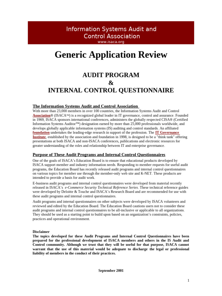 Generic Application Audit | PDF | Backup | Computer File
