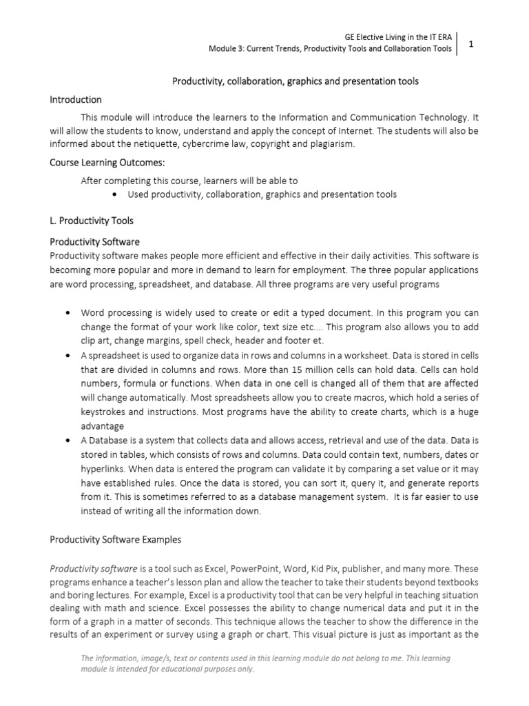 Final Module 3 Week 15 17 Current Trends Productivity Tools ...