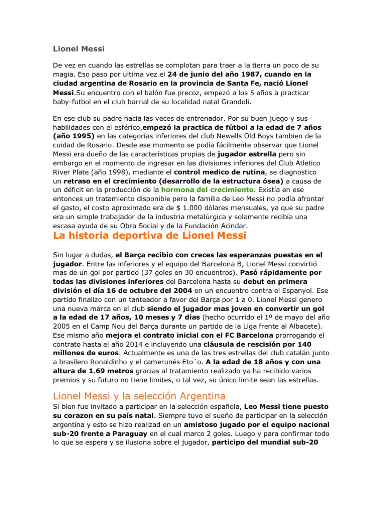 Lionel Messi | PDF | Lionel Messi | FC Barcelona