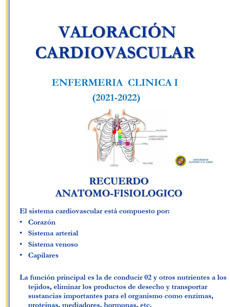 Valoración Cardiovascular en Enfermería | PDF | Corazón | Ventrículo ...