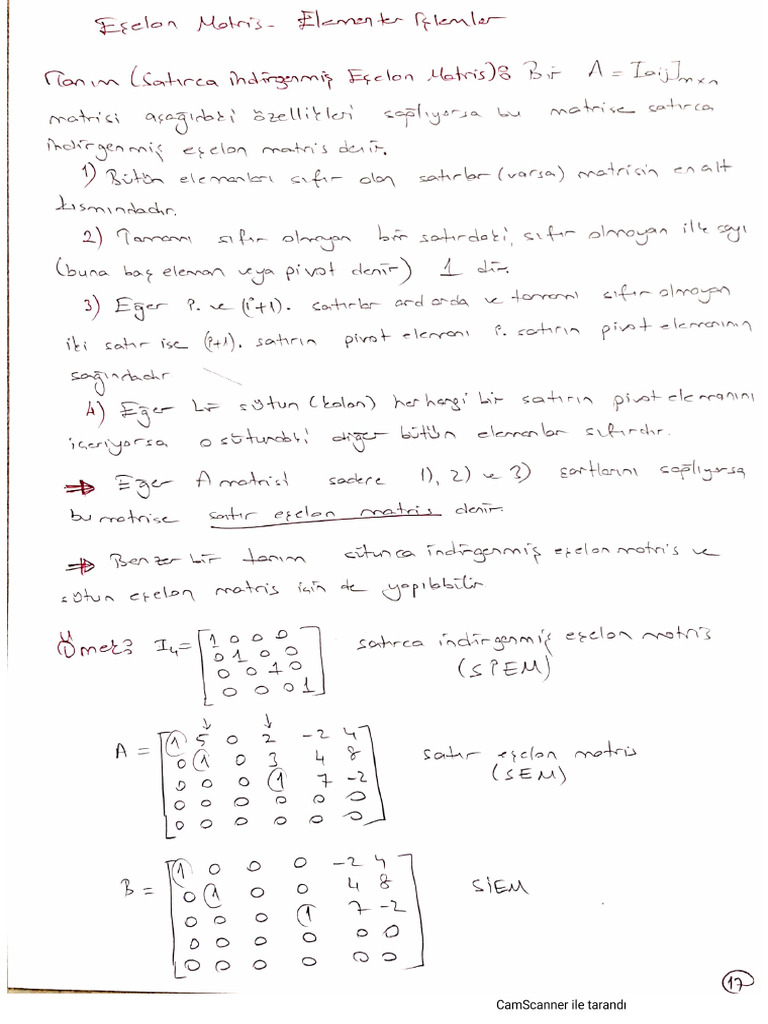 3-Matrislerde Elementer Satır-Sütun Işlemleri | PDF