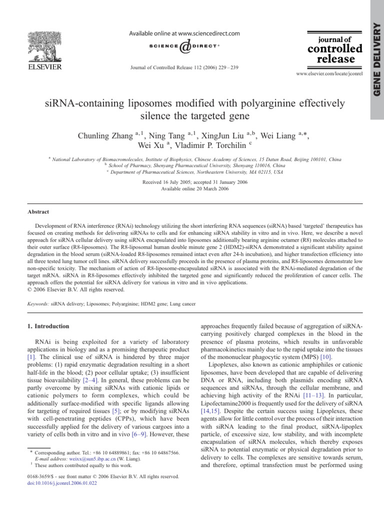 1 s2.0 S016836590600068X Main | PDF | Small Interfering Rna | Rna ...