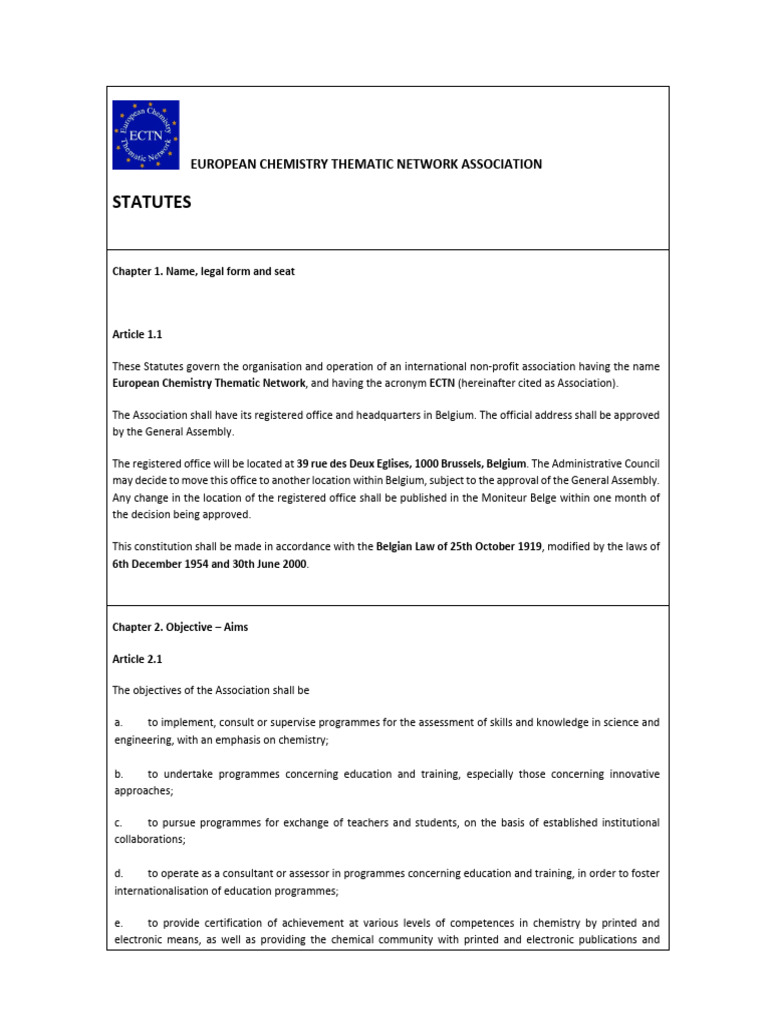 2023 ECTN Statutes 2014 For ECTN Website | PDF | Committee | United ...