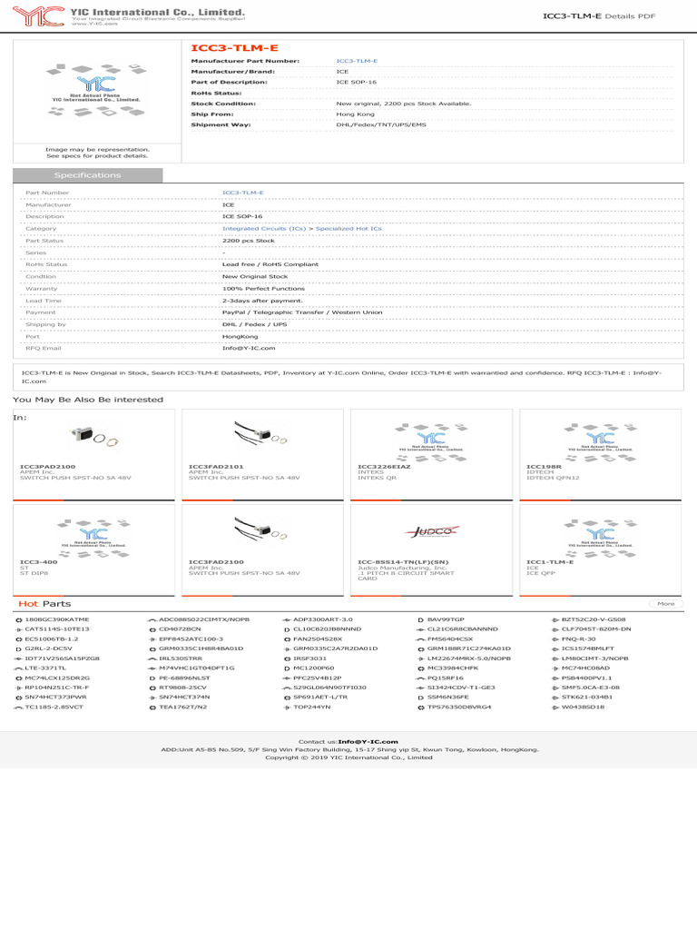 ICC3-TLM-E Integrated Circuit Details | PDF