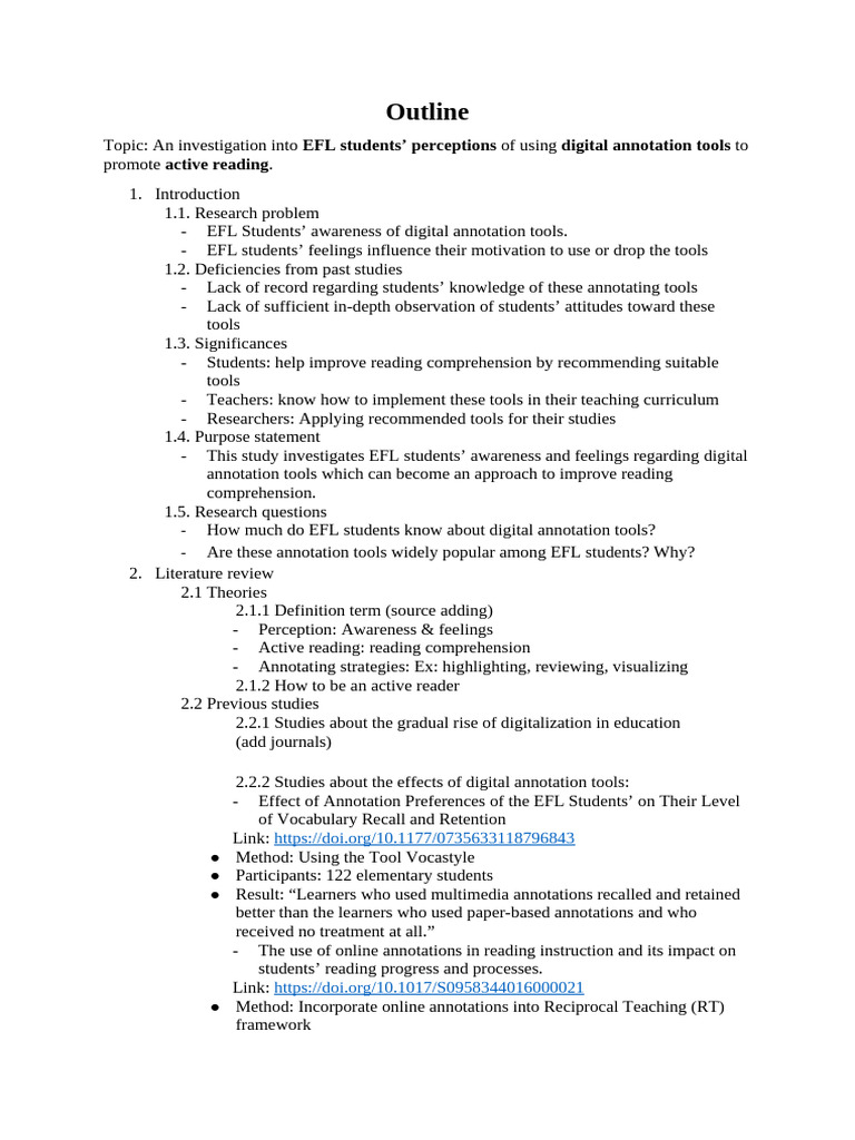 ELR301 Outline Revision | PDF | English As A Second Or Foreign Language ...