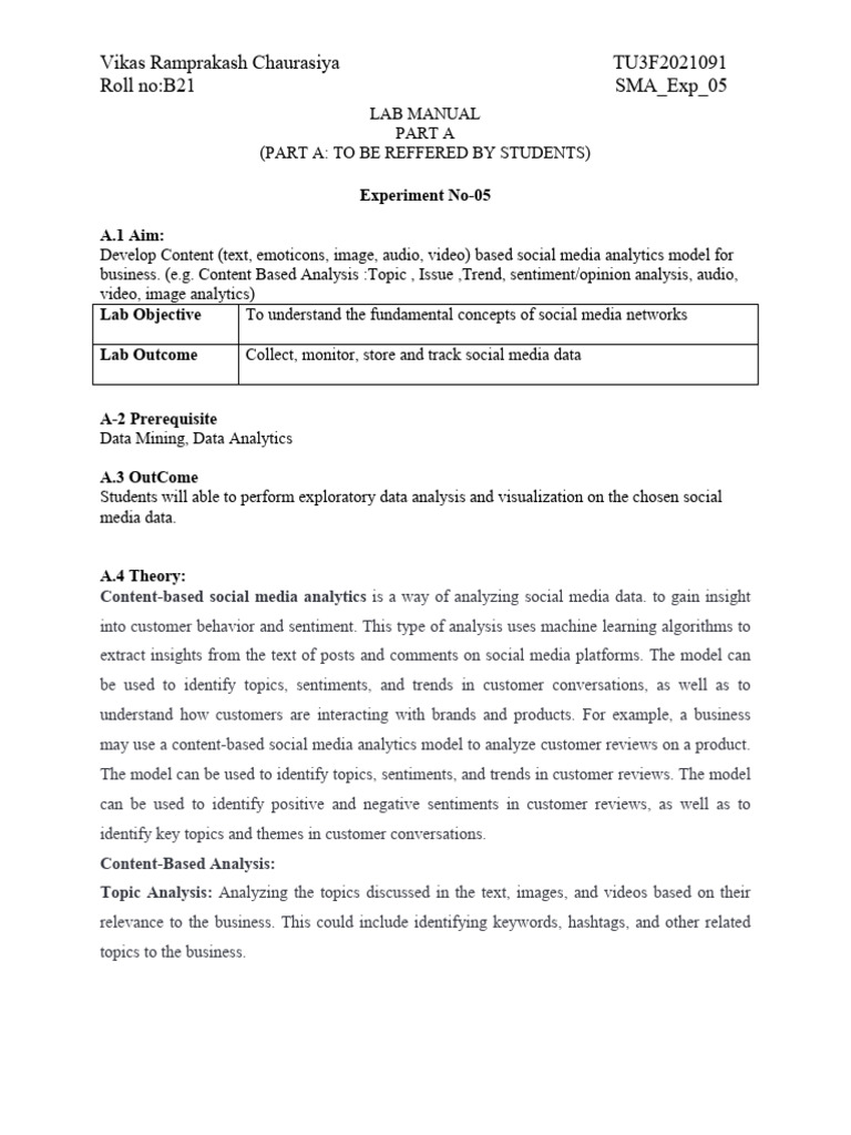 Social Media Analytics Model Guide | PDF | Data Analysis | Statistics