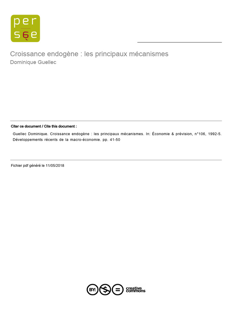 Mécanismes de la croissance endogène | PDF | Croissance économique ...