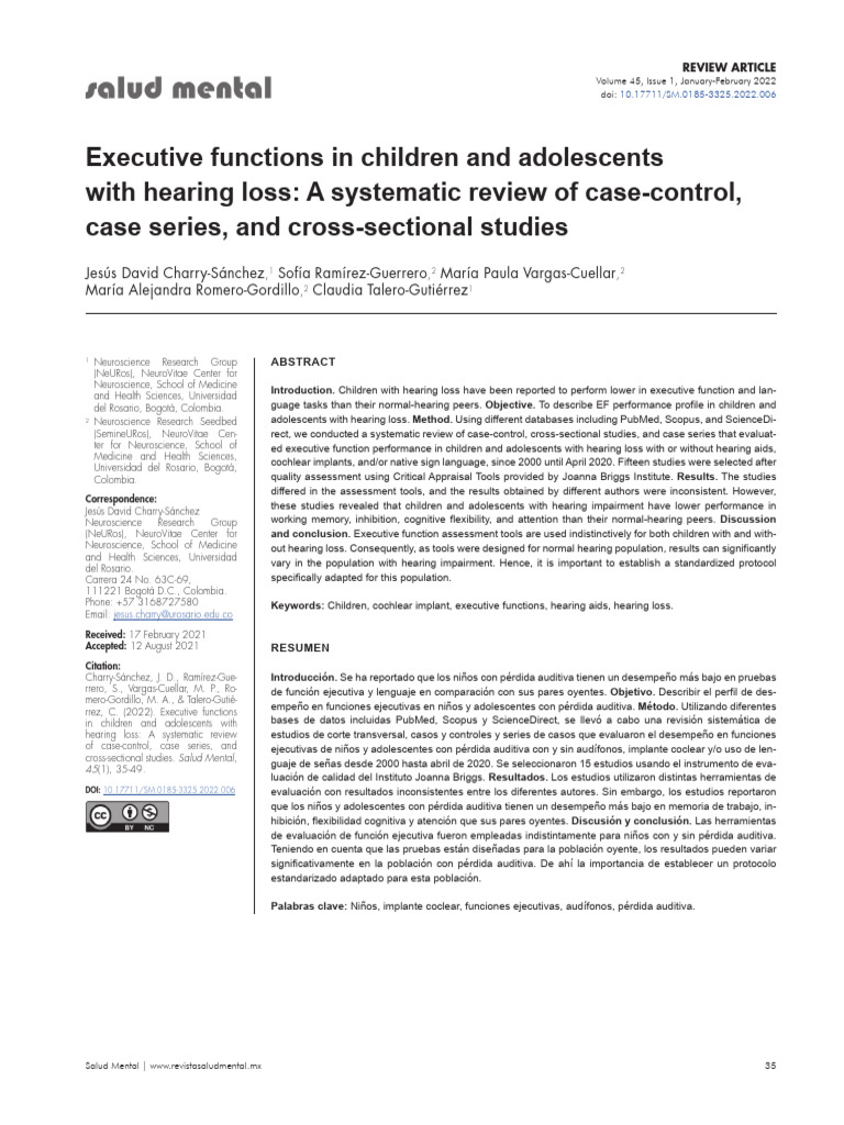 Executive Functions in Children and Adolescents With Hearing 2sv0bfpe ...