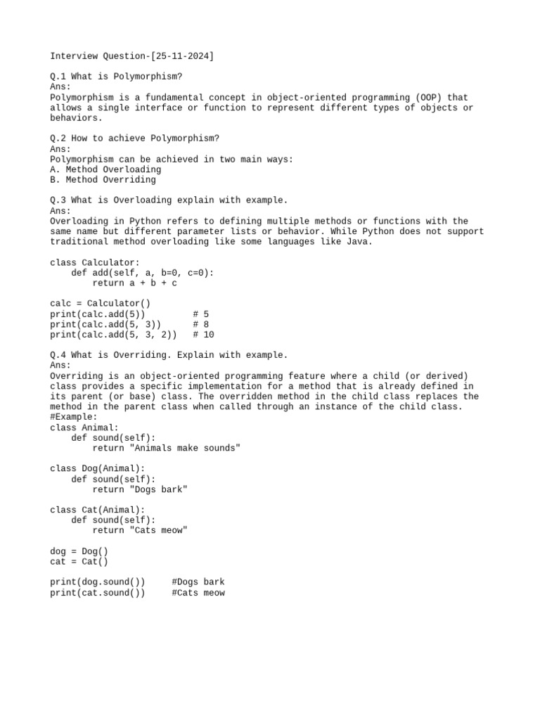 Understanding Polymorphism in OOP | PDF