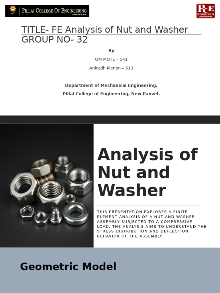 Finite Element Analysis of Nut Washer | PDF | Deformation (Engineering ...