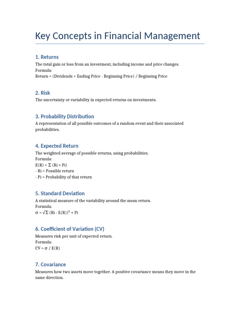 Financial Management Concepts | PDF