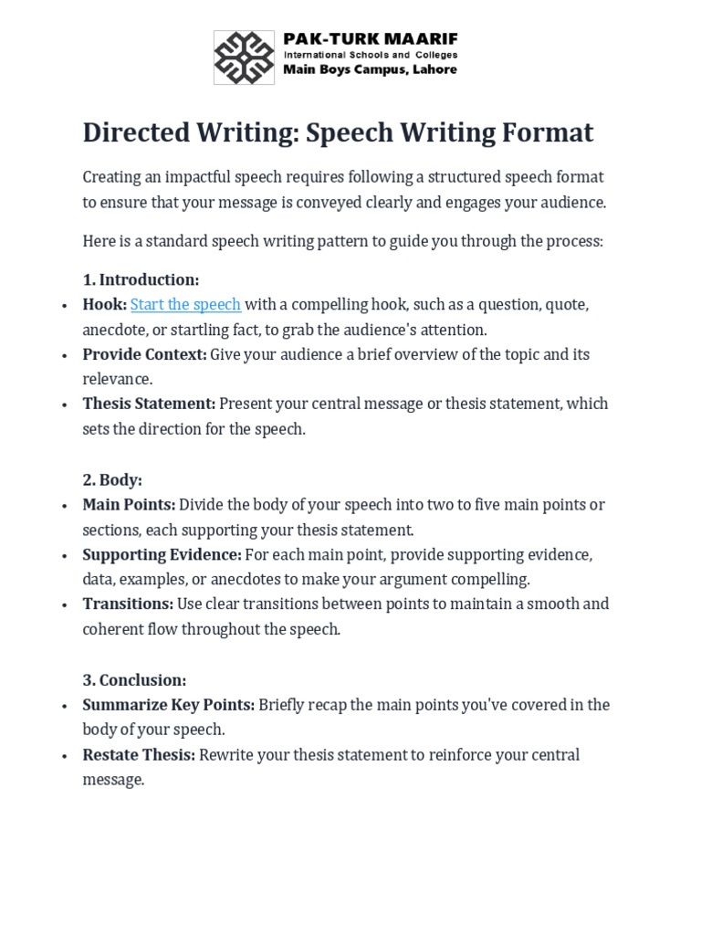 Speech Writing Resource - Directed Writing | PDF | Climate Change ...