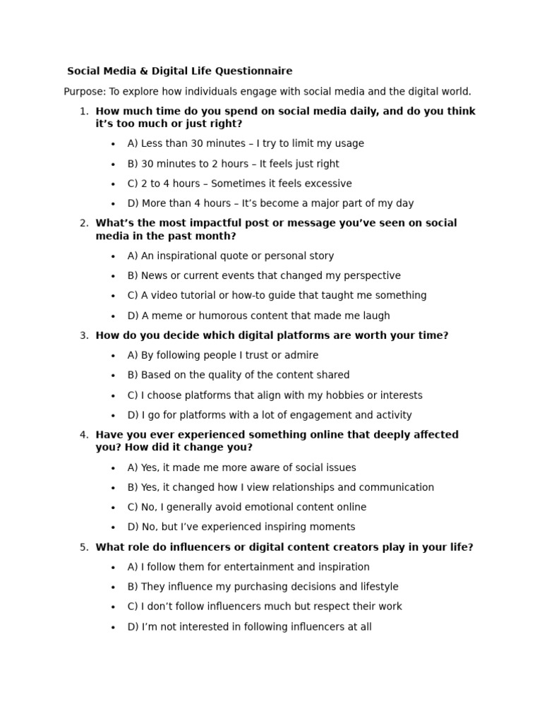 Social Media Engagement Survey Insights | PDF | Social Media | Popular ...