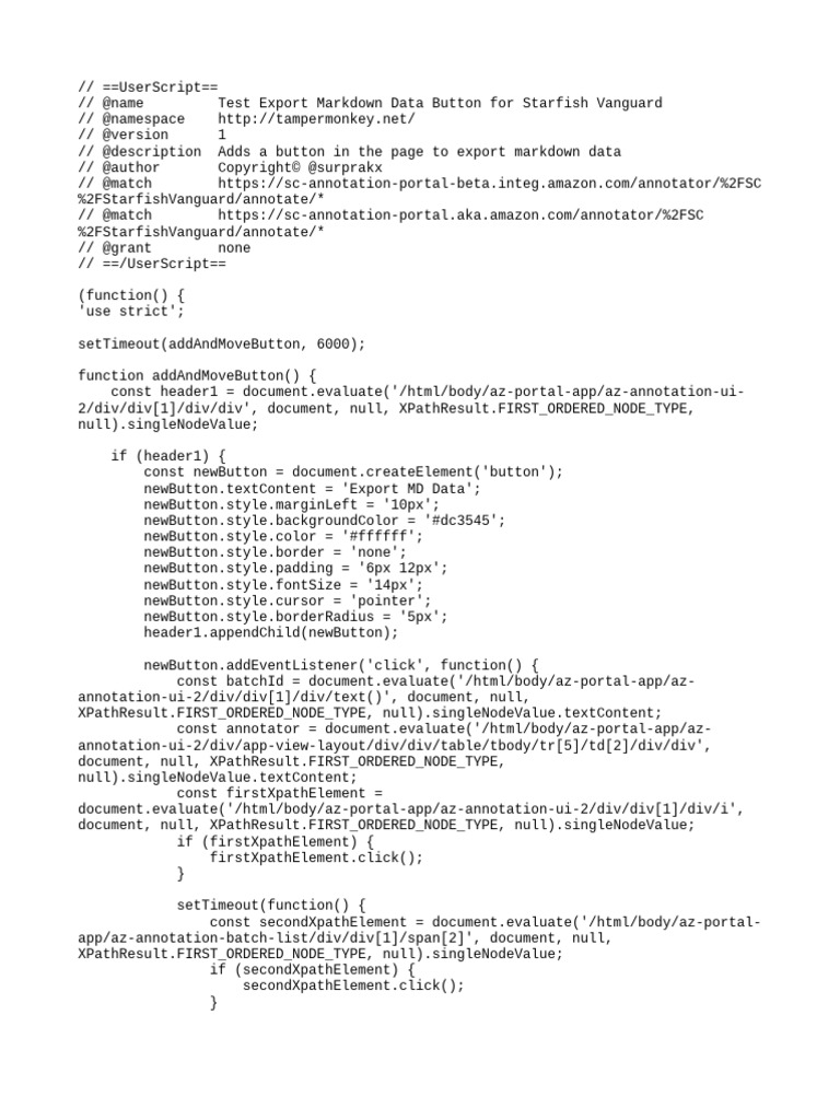 Test Export Markdown Data Button For Starfish Vanguard - Ver1.0 | PDF ...