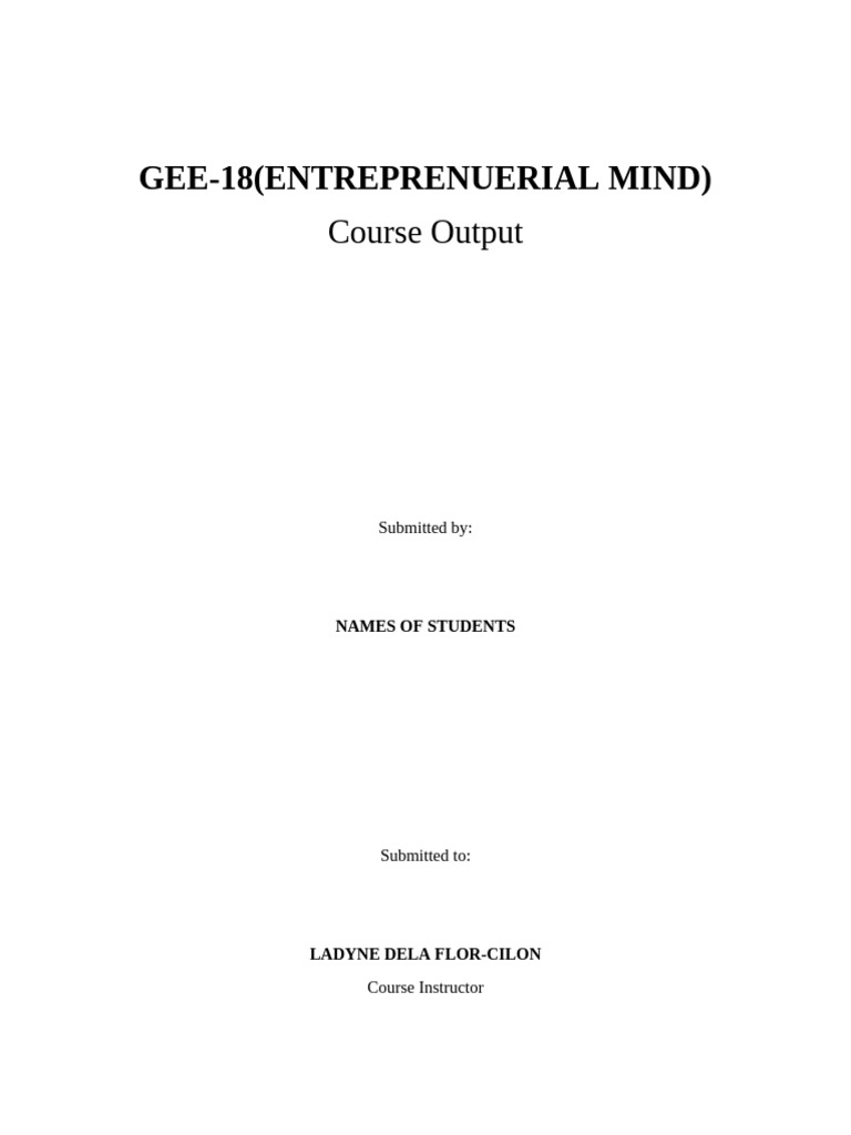 Entrepreneurship Interview Project GEE 18 | PDF | Entrepreneurship ...