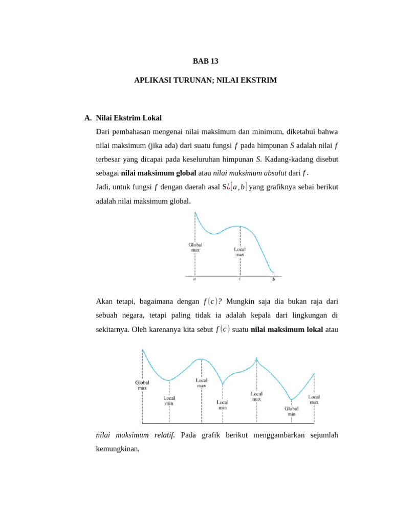 Nilai Ekstrim dan Uji Turunan | PDF