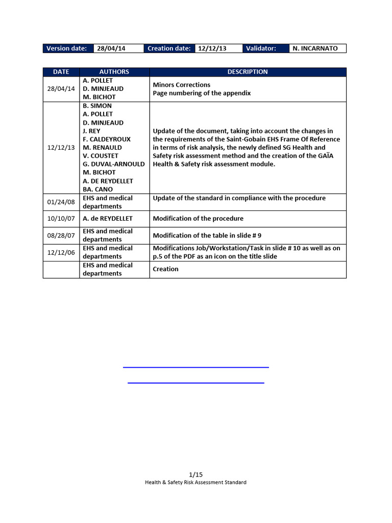 Health and Safety Risk Assessment | PDF | Risk | Occupational Safety ...