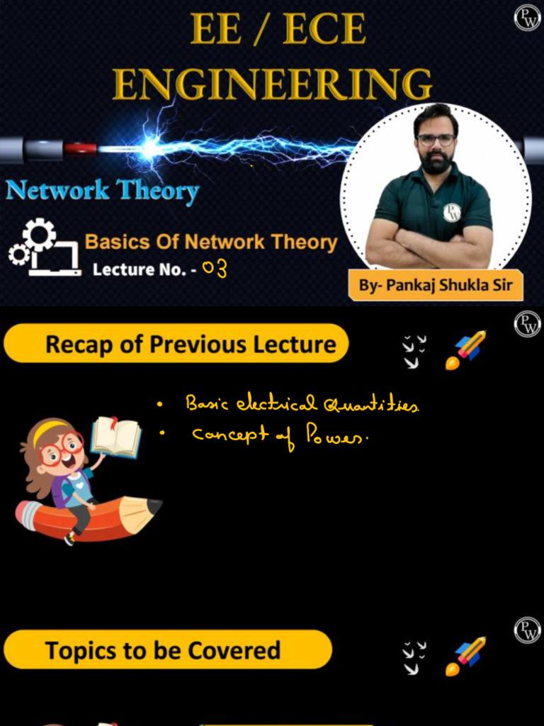 Basics of Network Theory 03 - Class Notes (By Pankaj Shukla Sir) | PDF