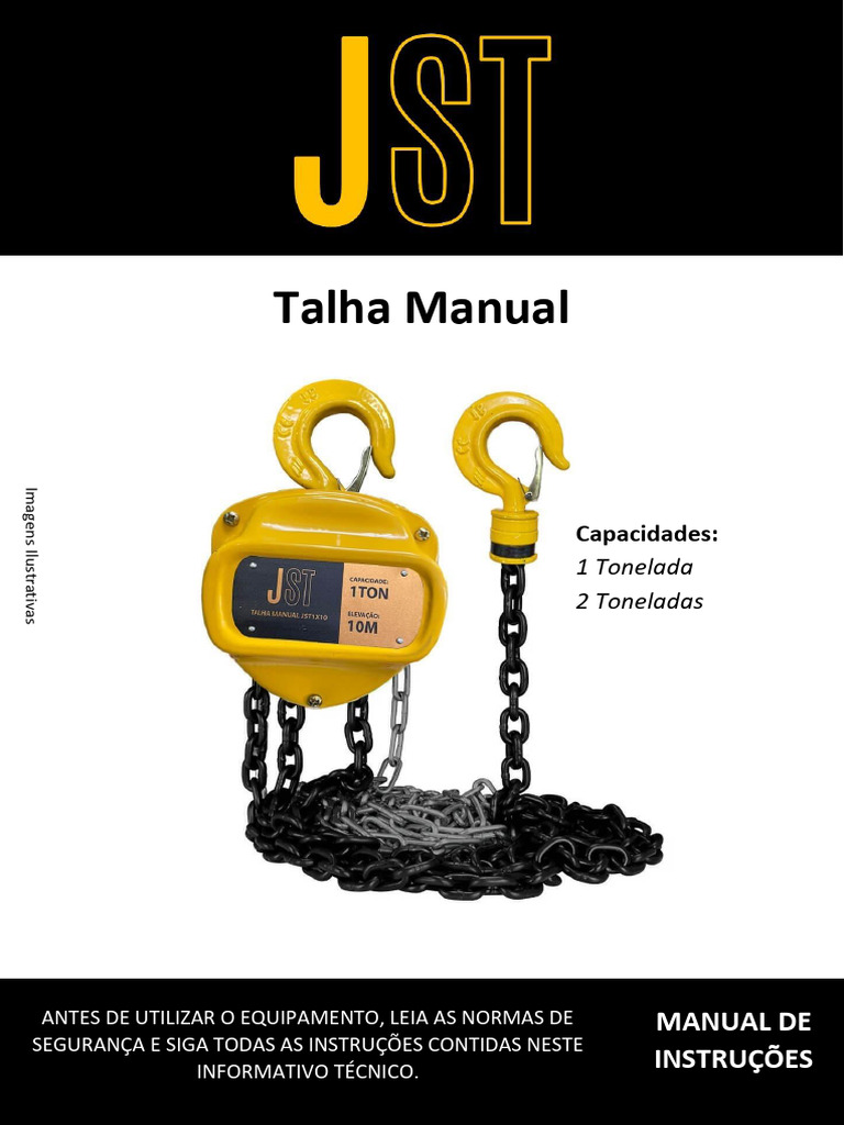 Talha Manual: Instruções e Segurança | PDF | Vestir-se | Corrosão