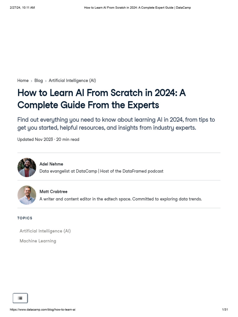 Learning Ai From Scratch