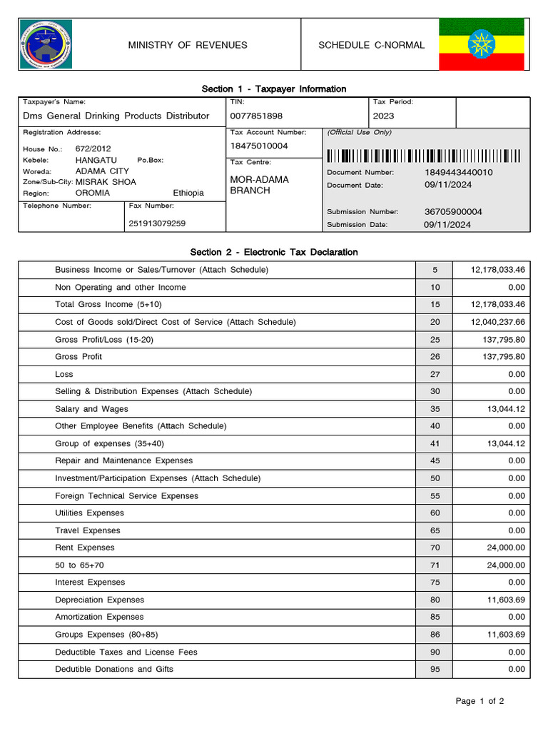 DMS PROFIT TAX | PDF | Expense | Tax Deduction