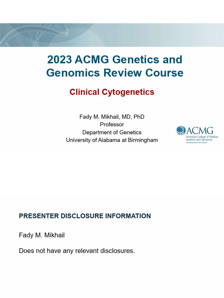 ACMG 2023 Genetics Review Course | PDF | Fluorescence In Situ ...