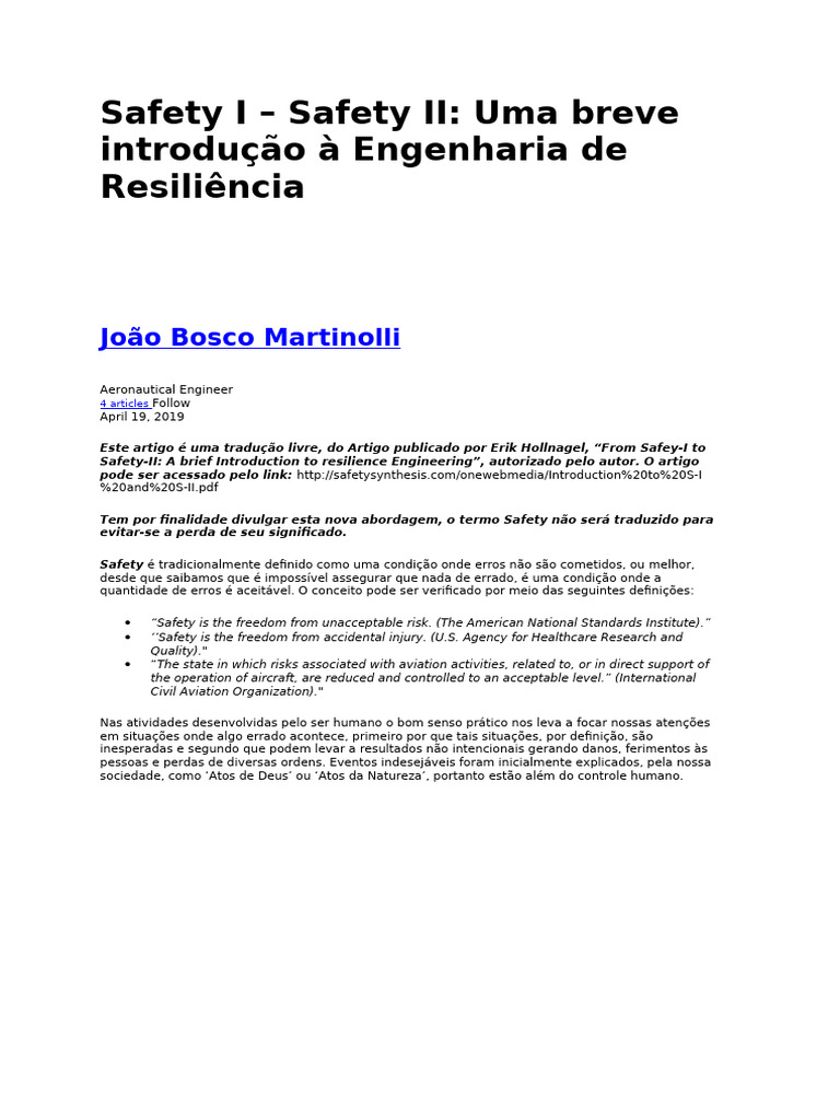 Introdução ao Safety I e II na Engenharia | PDF | Pensamento | Tempo