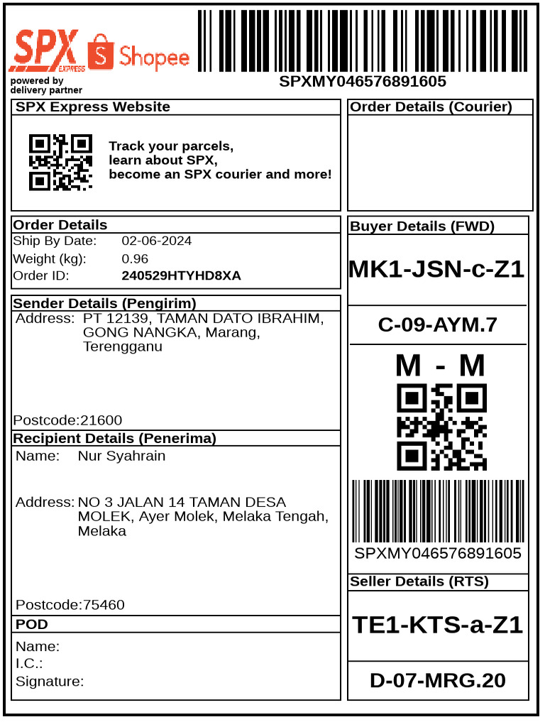 Airway Bill Receipt for SPX Delivery | PDF
