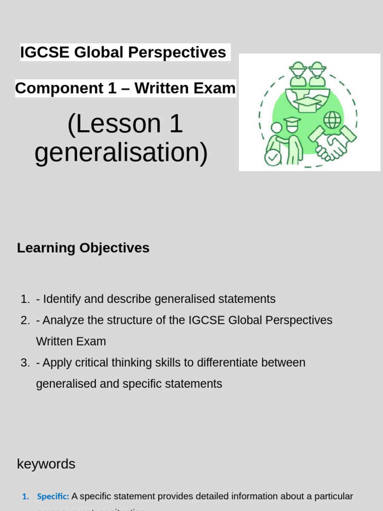 IGCSE Global Perspectives Exam Structure | PDF | Question | Critical ...