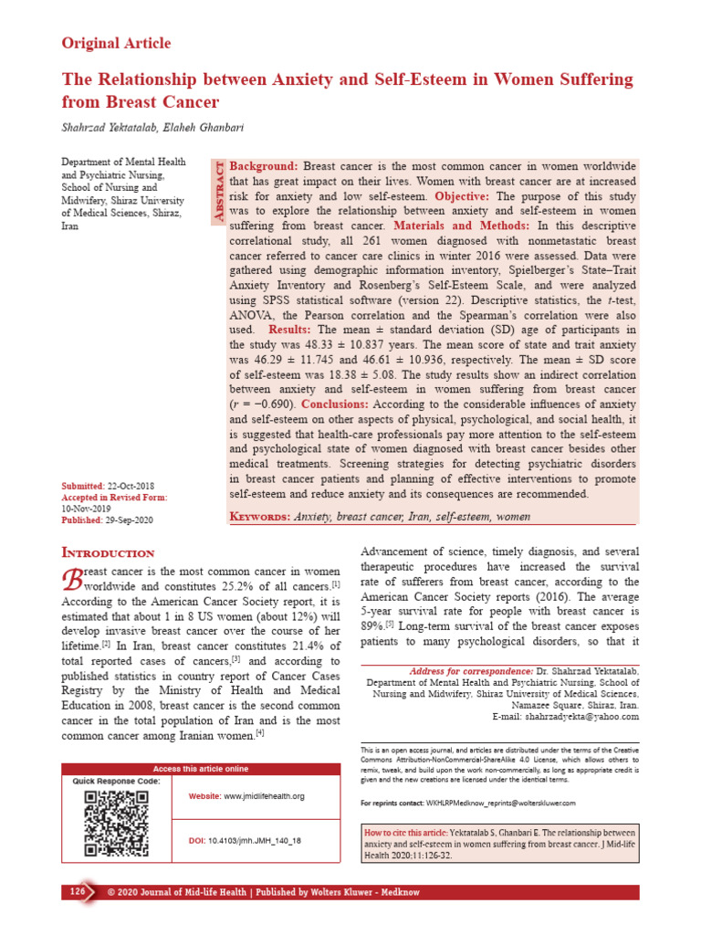 The Relationship Between Anxiety and Self Esteem.3 | PDF | Mental ...