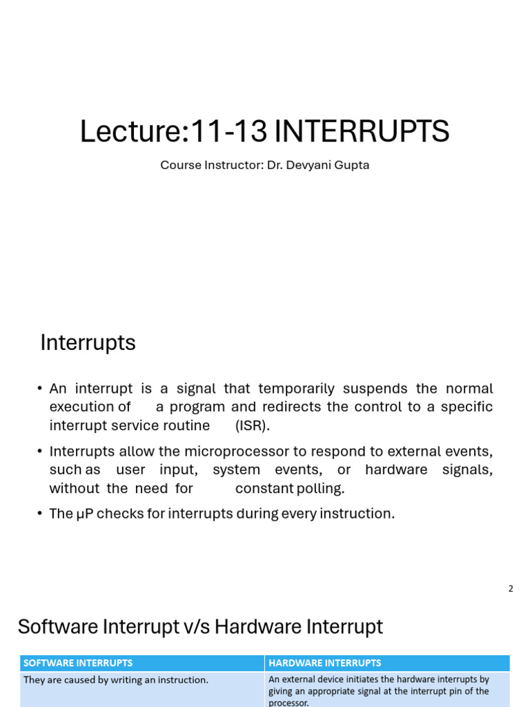 Understanding 8085 Interrupts and Handling | PDF | Integrated Circuit ...