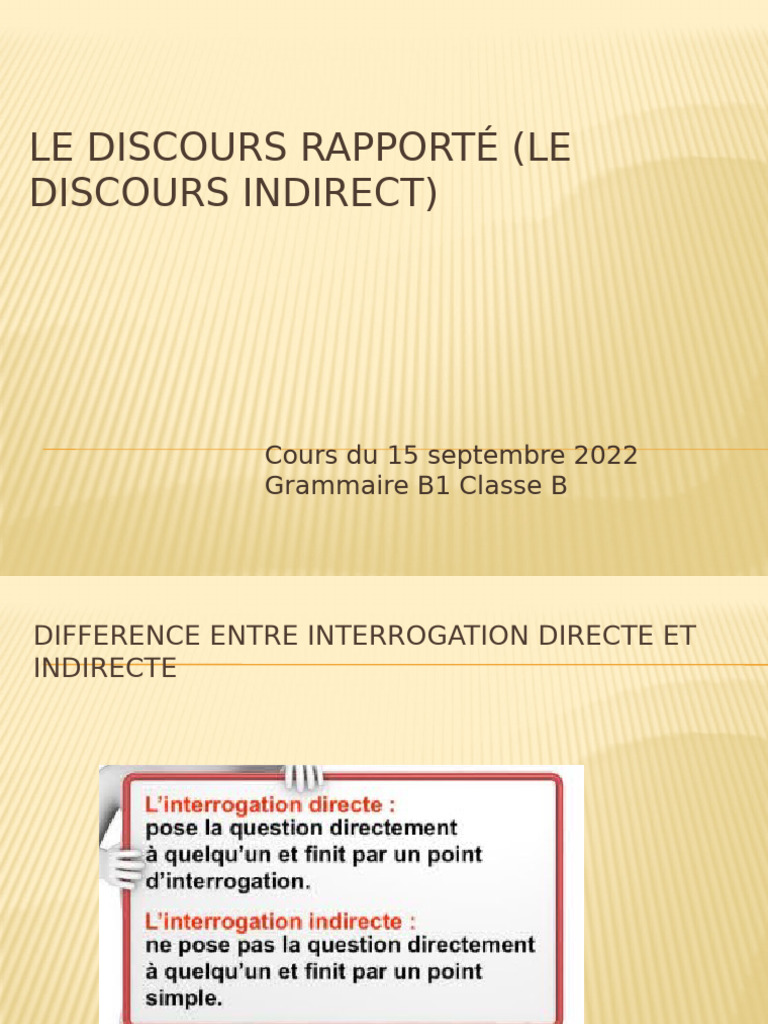 Le Discours Rapporté | PDF | Phrase | Clause